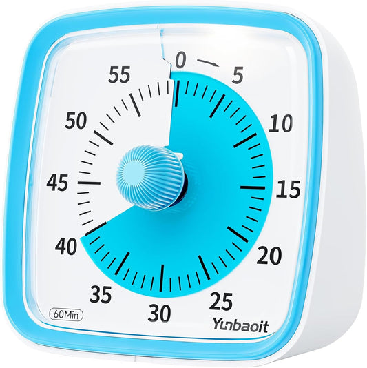 Visual Timer with Night Light, 60 Minute Countdown, Light Blue