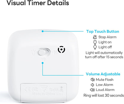 Visual Timer with Night Light, 60 Minute Countdown, Light Blue