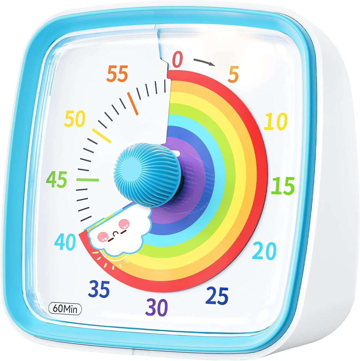 Visual Timer with Night Light, 60 Minute Countdown, Light Blue