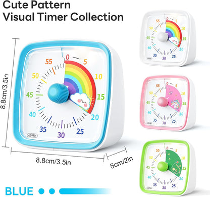 Visual Timer with Night Light, 60 Minute Countdown, Light Blue