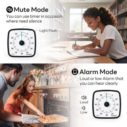 Visual Timer with Night Light, 60 Minute Countdown, Light Blue