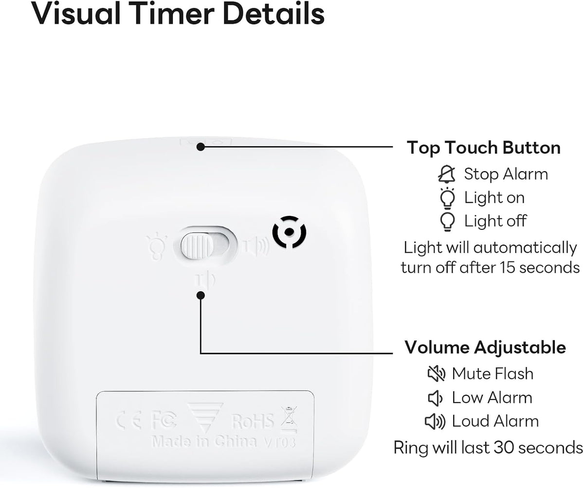 Visual Timer with Night Light, 60 Minute Countdown, Light Blue