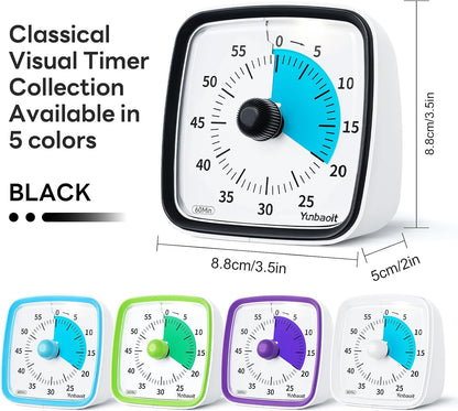 Visual Timer with Night Light, 60 Minute Countdown, Light Blue
