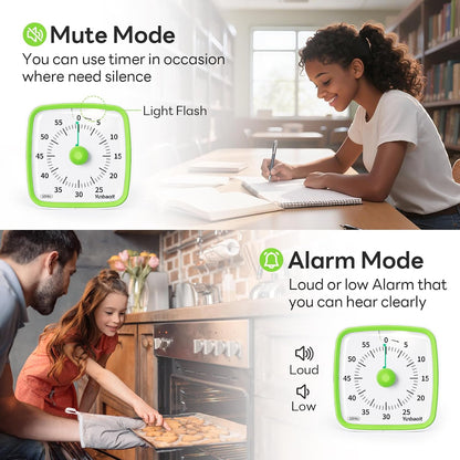 Visual Timer with Night Light, 60 Minute Countdown, Light Blue