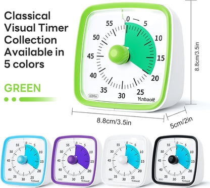 Visual Timer with Night Light, 60 Minute Countdown, Light Blue