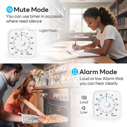 Visual Timer with Night Light, 60 Minute Countdown, Light Blue