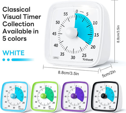 Visual Timer with Night Light, 60 Minute Countdown, Light Blue