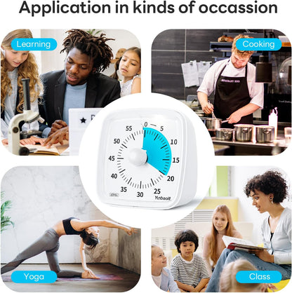 Visual Timer with Night Light, 60 Minute Countdown, Light Blue