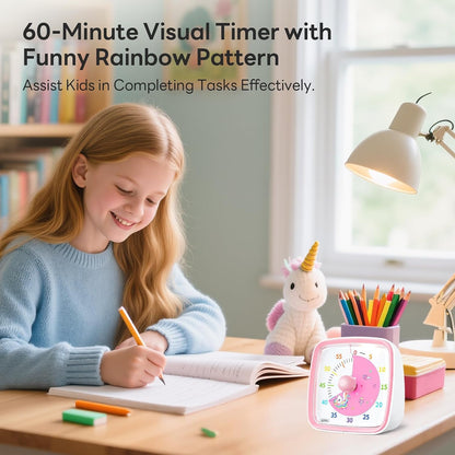Visual Timer with Night Light, 60 Minute Countdown, Light Blue