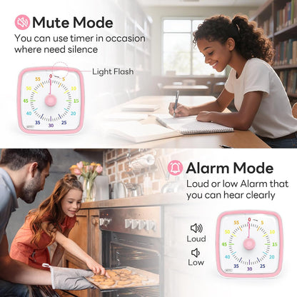 Visual Timer with Night Light, 60 Minute Countdown, Light Blue