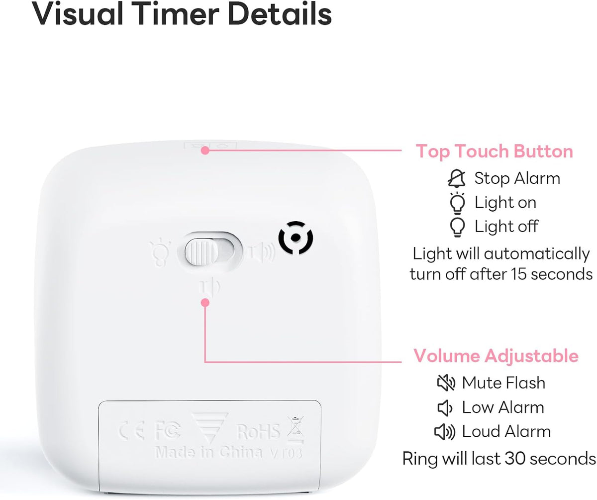 Visual Timer with Night Light, 60 Minute Countdown, Light Blue