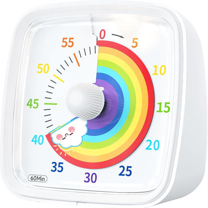Visual Timer with Night Light, 60 Minute Countdown, Light Blue
