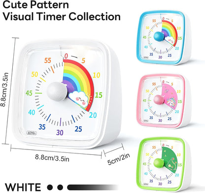 Visual Timer with Night Light, 60 Minute Countdown, Light Blue