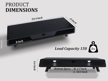 Bamboo Monitor Stand Riser, No Assembly Required Exquisite Monitor Stand with Drawer Ergonomic Height Wood Monitor Stand