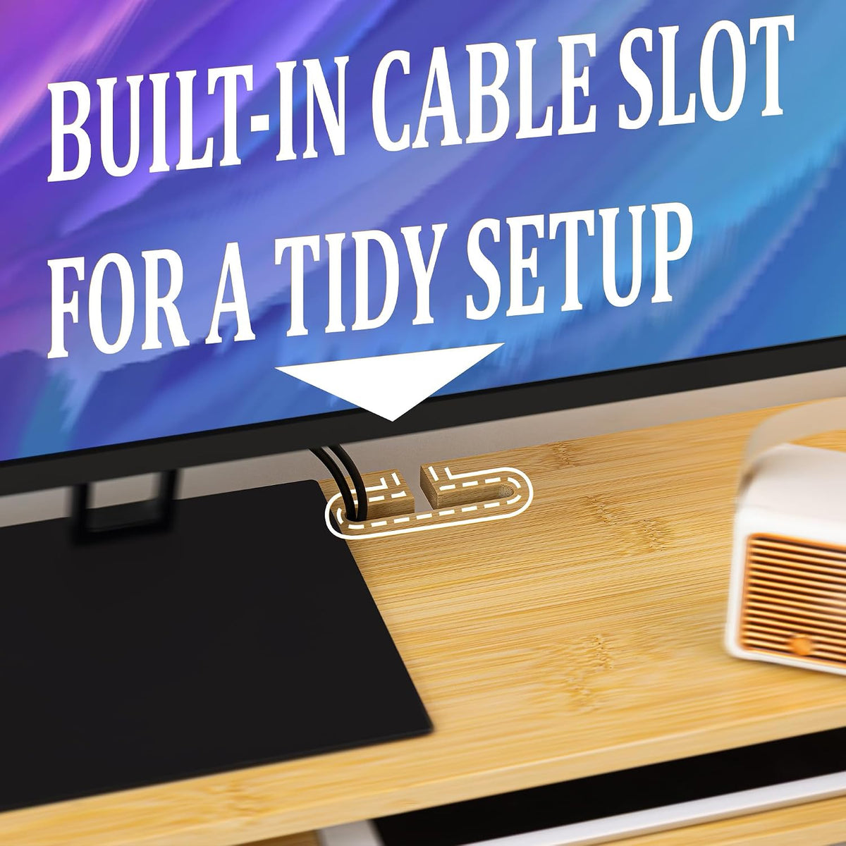 Bamboo Monitor Stand Riser, No Assembly Required Exquisite Monitor Stand with Drawer Ergonomic Height Wood Monitor Stand