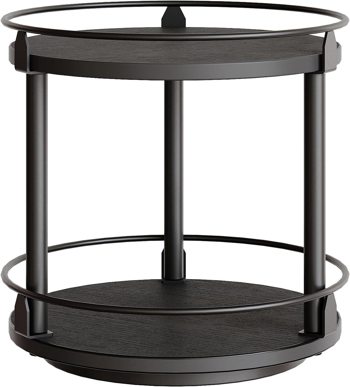 3-Tier Lazy Susan Organizer, Rotating Spice Rack, Spinning Organizer, Industrial Turntable Spice Rack Organizer for Cabinet, Kitchen Countertop, Pantry, Rustic Brown and Black SR23BR