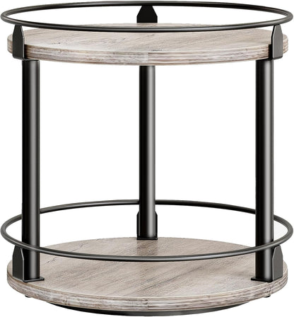3-Tier Lazy Susan Organizer, Rotating Spice Rack, Spinning Organizer, Industrial Turntable Spice Rack Organizer for Cabinet, Kitchen Countertop, Pantry, Rustic Brown and Black SR23BR