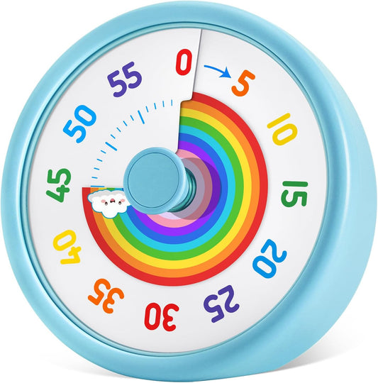 Visual Timer for Kids, 60-Min Silent Sound Rainbow Countdown Timer