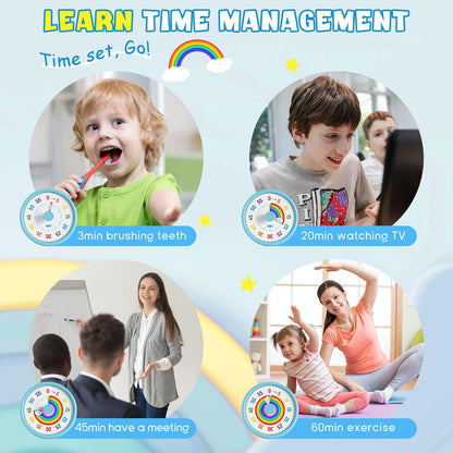 Visual Timer for Kids, 60-Min Silent Sound Rainbow Countdown Timer
