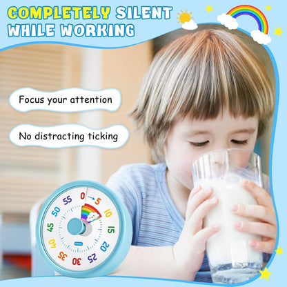 Visual Timer for Kids, 60-Min Silent Sound Rainbow Countdown Timer