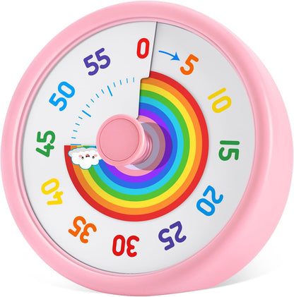Visual Timer for Kids, 60-Min Silent Sound Rainbow Countdown Timer