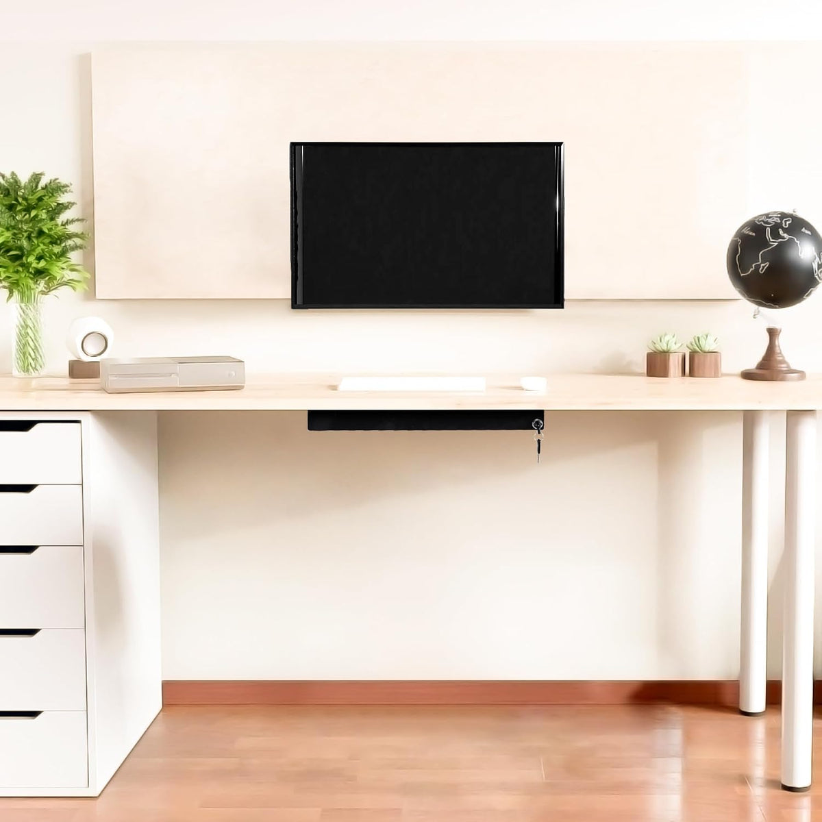 18.8 inch Under Desk Pull-Out Drawer with Lock