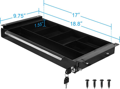 18.8 inch Under Desk Pull-Out Drawer with Lock