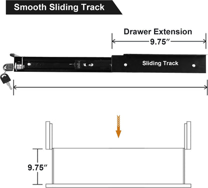 18.8 inch Under Desk Pull-Out Drawer with Lock