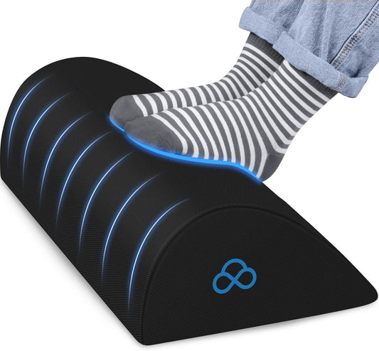 Foot Rest Ergonomic Pillow for Under Desk at Work, Anti-Fatigue,Black/Large