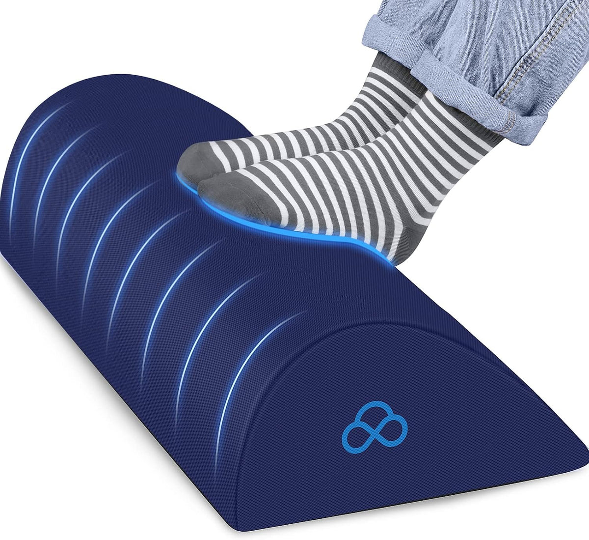 Foot Rest Ergonomic Pillow for Under Desk at Work, Anti-Fatigue,Black/Large