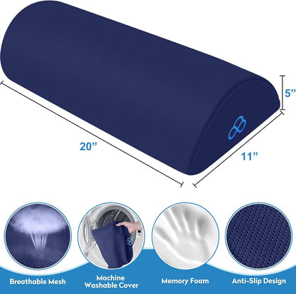 Foot Rest Ergonomic Pillow for Under Desk at Work, Anti-Fatigue,Black/Large