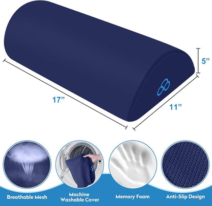 Foot Rest Ergonomic Pillow for Under Desk at Work, Anti-Fatigue,Black/Large