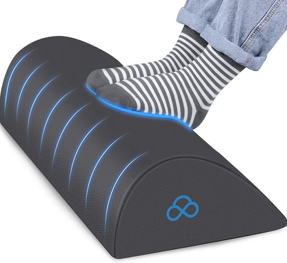 Foot Rest Ergonomic Pillow for Under Desk at Work, Anti-Fatigue,Black/Large