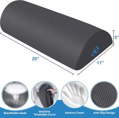Foot Rest Ergonomic Pillow for Under Desk at Work, Anti-Fatigue,Black/Large