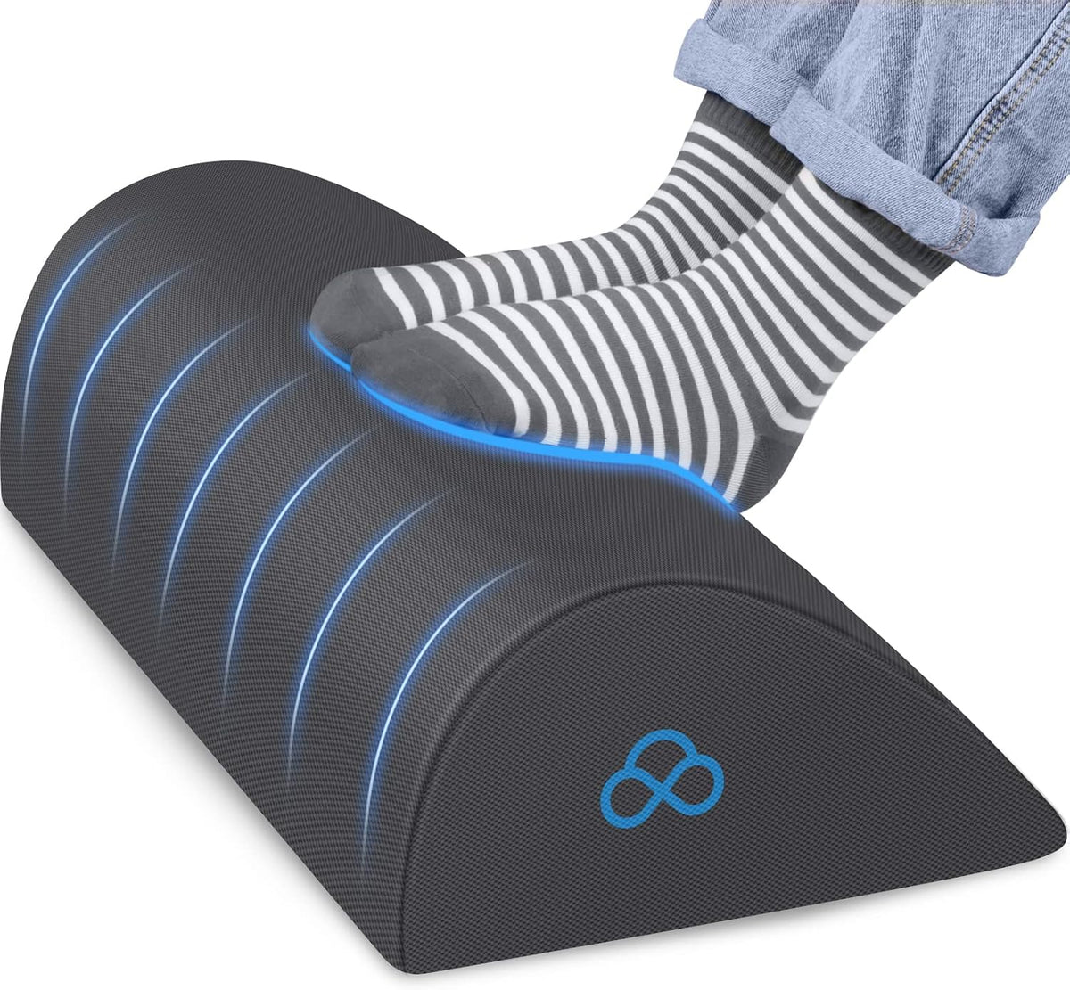 Foot Rest Ergonomic Pillow for Under Desk at Work, Anti-Fatigue,Black/Large