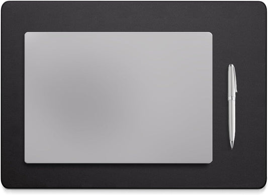Leather Desk Pad Mat, 17" x 12", Black