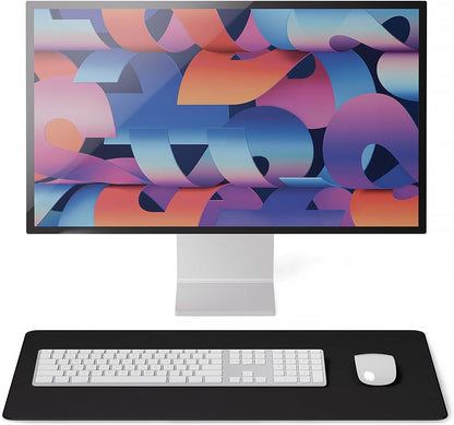 Leather Desk Pad Mat, 17" x 12", Black
