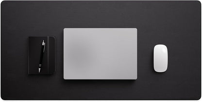 Leather Desk Pad Mat, 17" x 12", Black