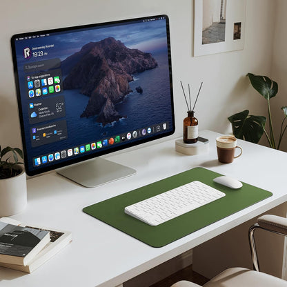 Leather Desk Pad Mat, 17" x 12", Black