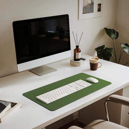 Leather Desk Pad Mat, 17" x 12", Black
