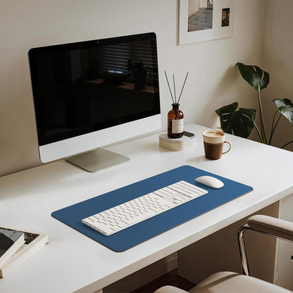 Leather Desk Pad Mat, 17" x 12", Black