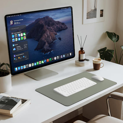 Leather Desk Pad Mat, 17" x 12", Black