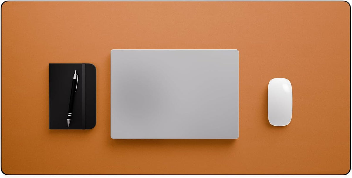 Leather Desk Pad Mat, 17" x 12", Black
