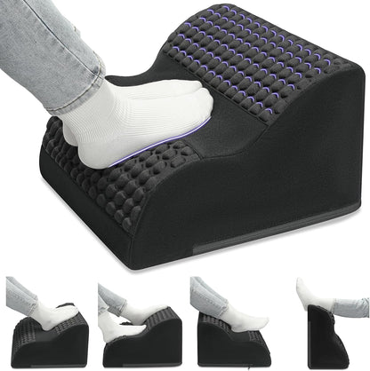 Foot Rest for Under Desk with Massage Dots, 3-Tier Foot Stool, Black