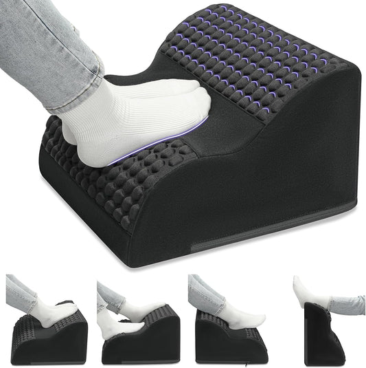 Foot Rest for Under Desk with Massage Dots, 3-Tier Foot Stool, Black