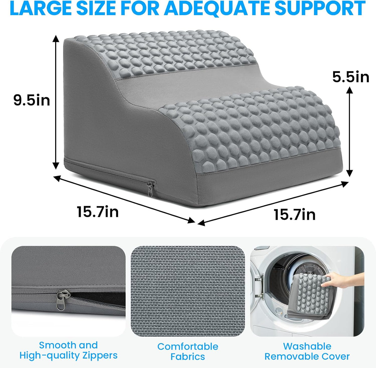 Foot Rest for Under Desk with Massage Dots, 3-Tier Foot Stool, Black