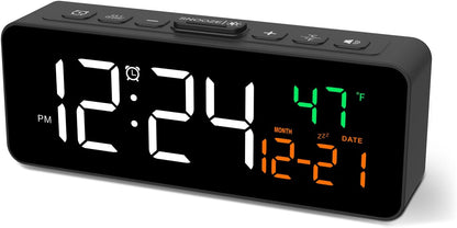 3-in-1 Digital Clocks for Living Room, Small & Compact Alarm Clock