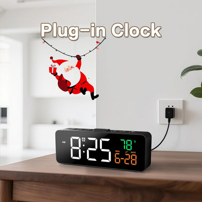 3-in-1 Digital Clocks for Living Room, Small & Compact Alarm Clock