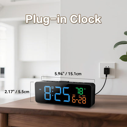 3-in-1 Digital Clocks for Living Room, Small & Compact Alarm Clock