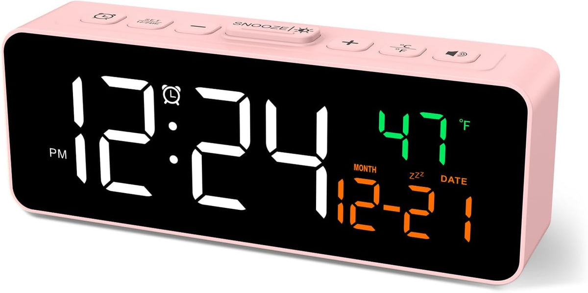 3-in-1 Digital Clocks for Living Room, Small & Compact Alarm Clock